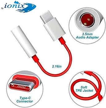 Original Type-C To 3.5MM Handsfree Connector For OnePlus Mobiles - Earphone Converter Audio Cable Adapter One Plus Headset Connector USB-C To 3.5 Aux Adapter