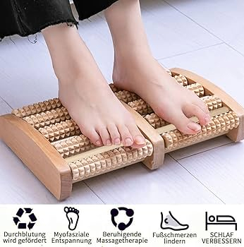 Dual 10 Row Foot Massager Roller Plantar Fasciitis Relief Feet Pain Muscle Relaxation Massage Tools