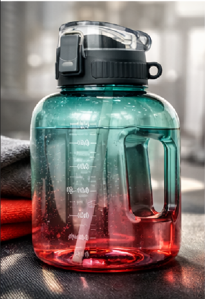 2.5L Large Gym Water Bottle with Straw & Handle  Leakproof BPA-Free Motivational Sports Water Jug  Big Capacity Fitness Bottle for Gym, Workout & Outdoor