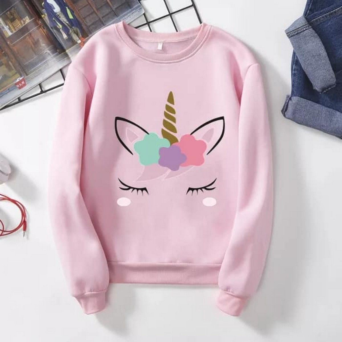 Unicorn fleece outlet sweatshirt