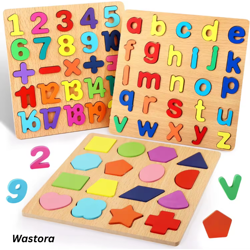 Wooden Alphabet Puzzle,   ABC 123 Wooden Board,   Kids Matching Game Puzzle,   Wooden Learning Toys,   Capital and Small Letters Puzzle  , Numbers and Shapes Puzzle  Geometric Shapes Puzzle for Kids,   Wooden Educational Board