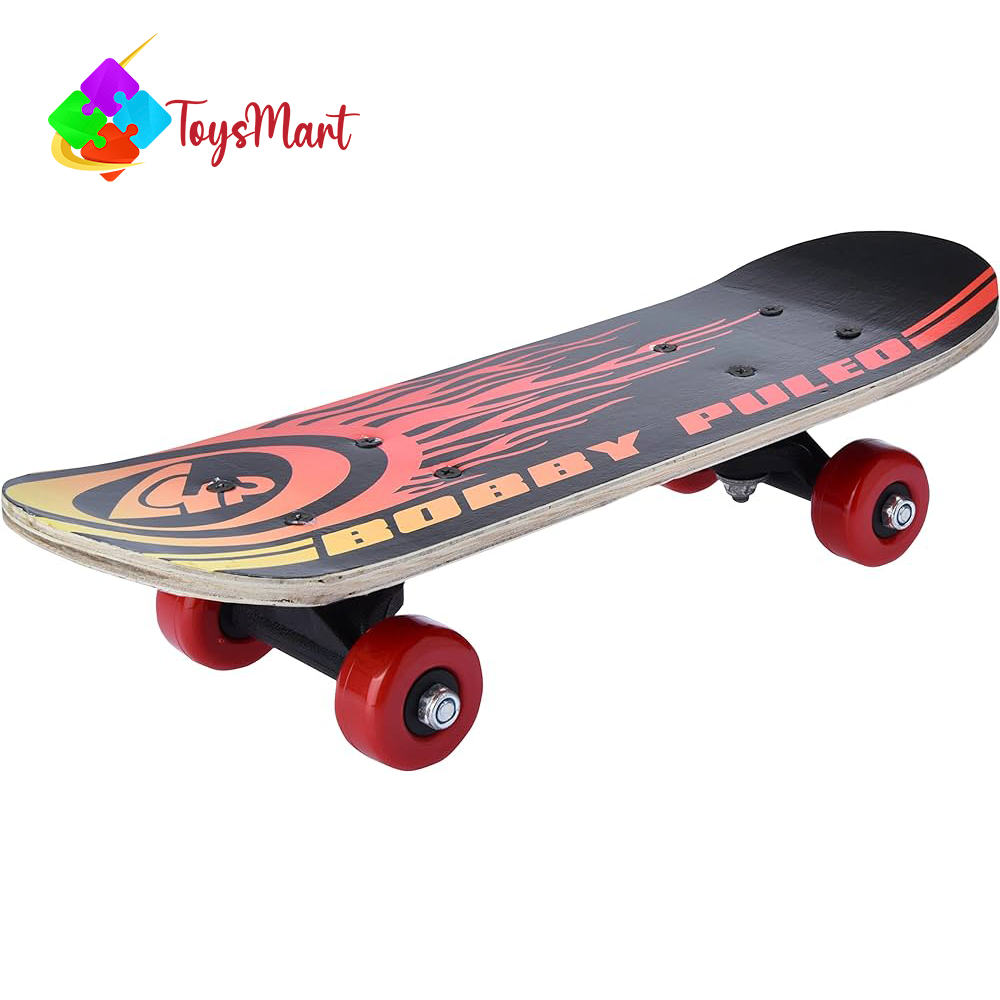 Skateboards By The Toys Mart For Adults Youths Teens Kids Girls Boys Beginners 23x6 Inches by Skate Boards 7 Layers Deck Maple Wood Longboards - Black