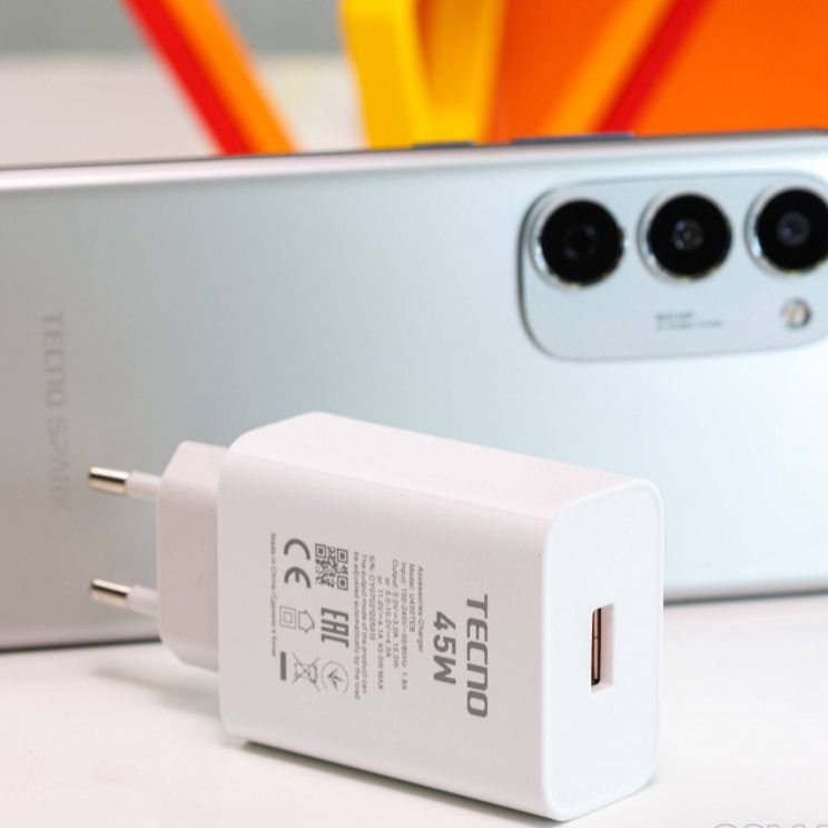 Original TECNO 45W Charger POVA 4 Pro And POVA 5 With Type C Cable & Without Cable Tecno 45 Watt Supercharge Mobile Charger Compatible with Camon, Phantom, Pova Series Tecno 45 Watt Charger