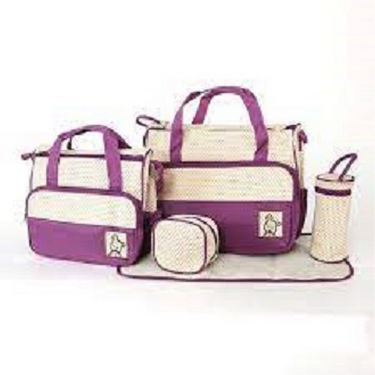 5pcs/set Multi-function Baby Diaper Bag For Mom Baby Bottle Holder