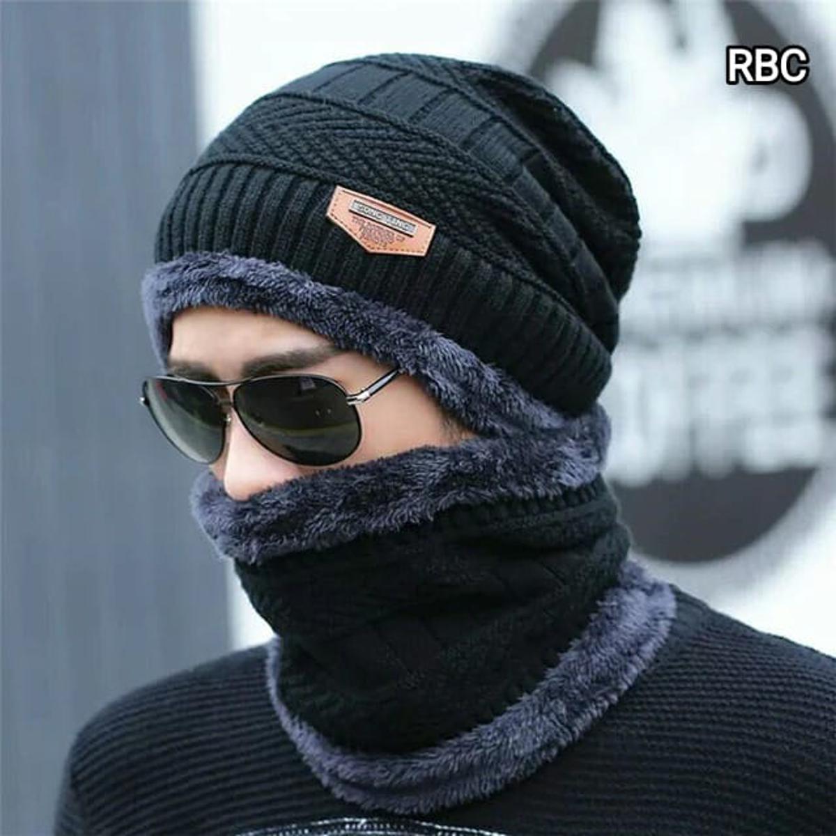Wool cap with neck warmer for men women| Beanie Hat |Warm Toppi beanie Hat