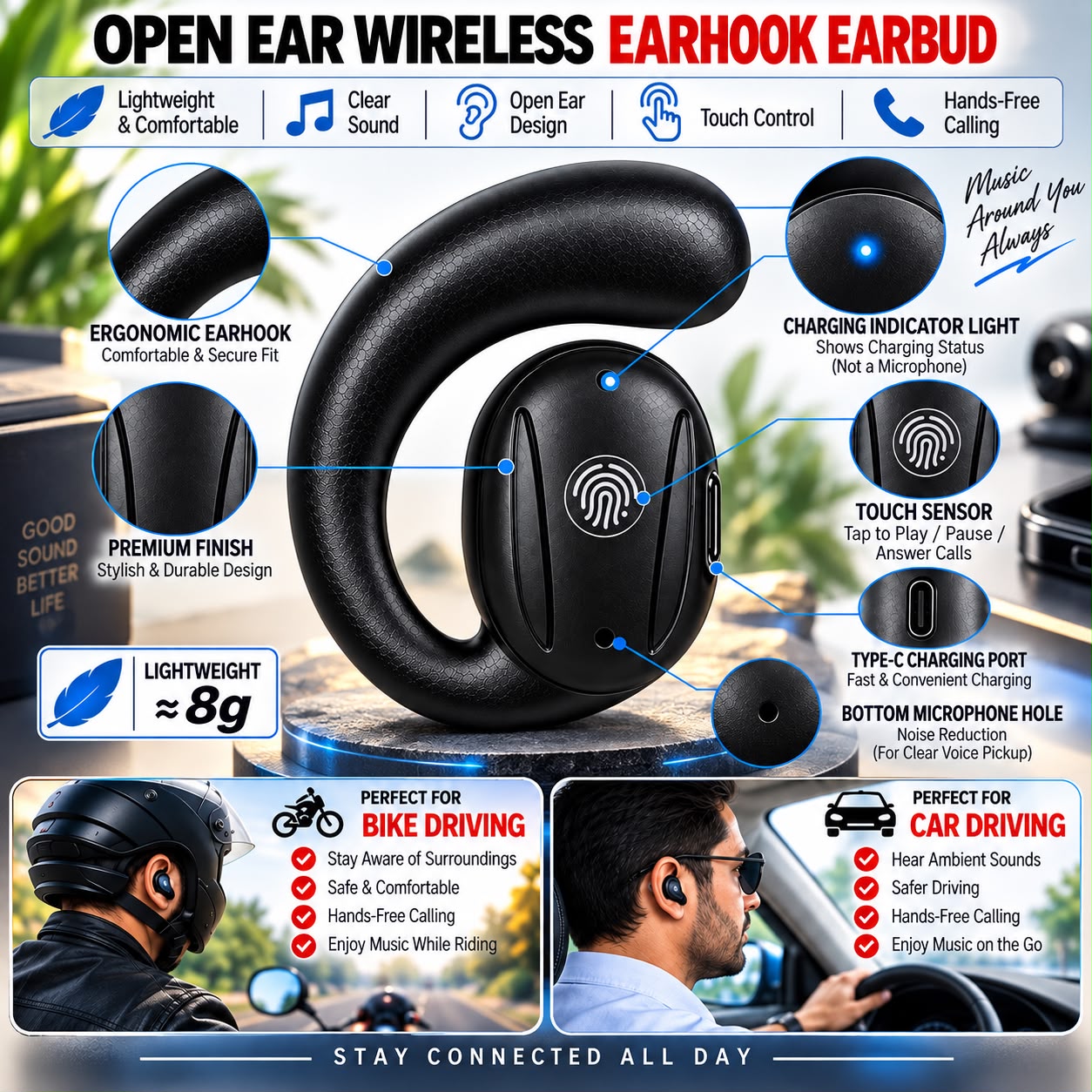 Original Sports Wireless Magnetic Handfree Bluetooth Sports Wireless Earphone Genuine Bluetooth Handsfree with mic Good Quality Sound M5 Handsfree with Bluetooth Connectivity