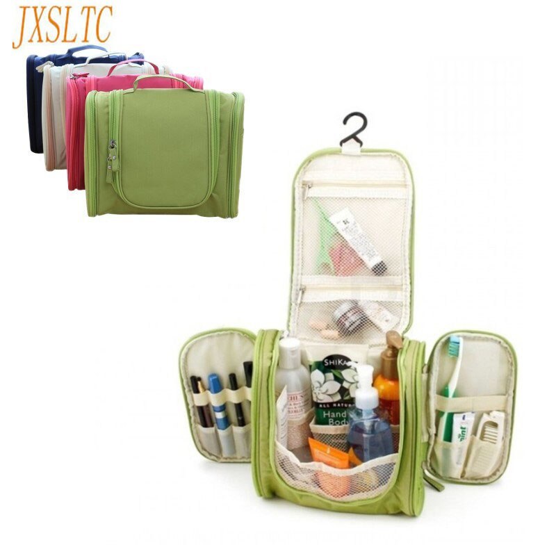 Travel Portable Cosmetic Bag 6 Color Hang Hook Folding Wash Make-Up Organizer Neceser Makeup Pouch For Women Beauty Toilet Bag