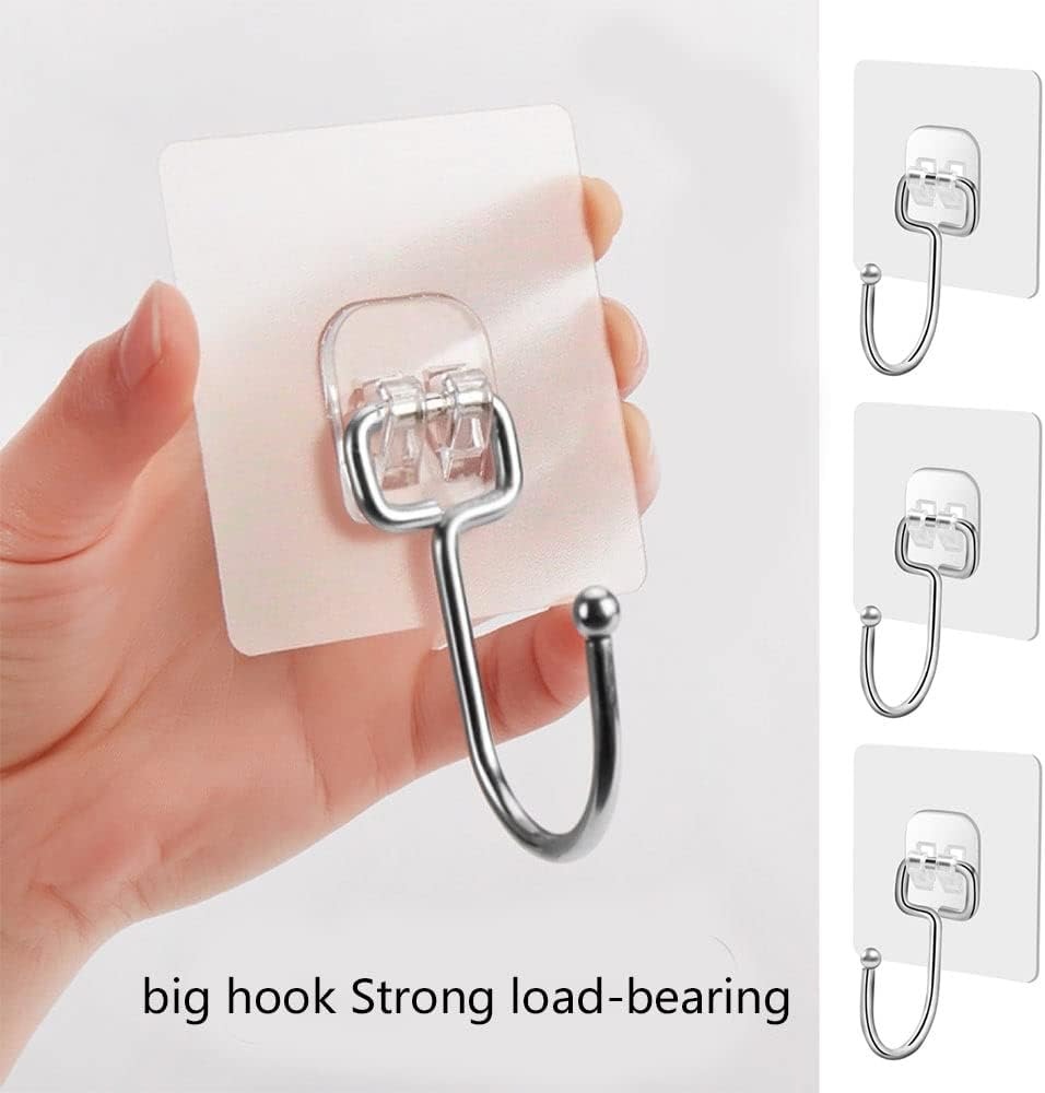 10/1Pcs Strong Self Adhesive Hooks Punch-free Door Wall Hangers Hook for Kitchen Bathroom Home Towel Bags Storage Hanging Holder  Easy Kitchen