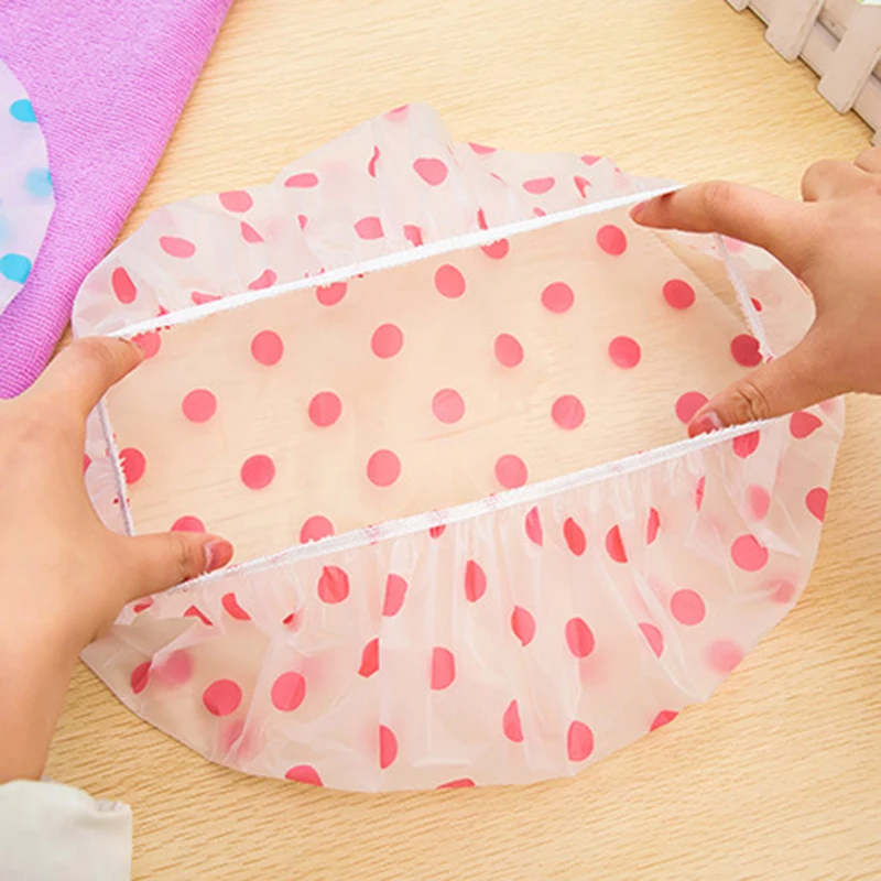 Waterproof Shower Caps Elastic Reusable Plastic Bathing Hair Cap Lady Salon Hat for Kids Girls and Women, Assorted Patterns
