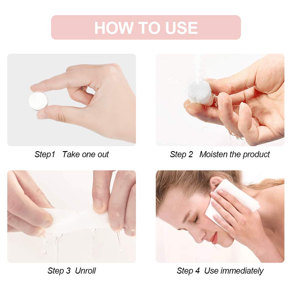 Compressed Towels Disposable Washcloths Portable Face Towels Soft Compressed Wipe Paper Tablets Compressed Magic Towels Compressed Cotton Napkins Tissues for Travel/Home/Outdoor Activities