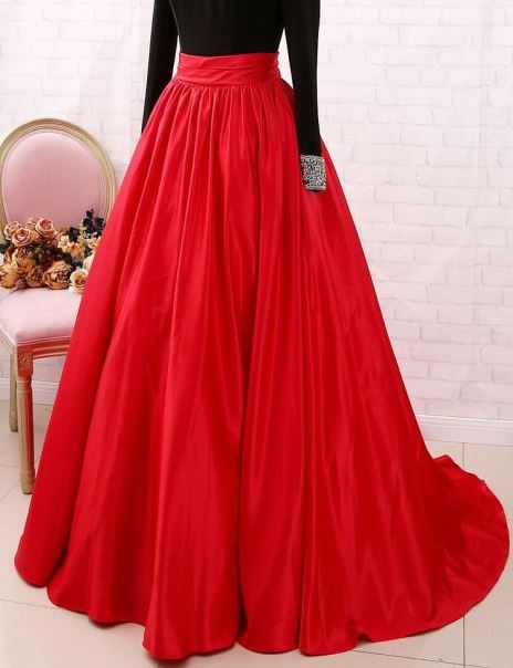 Long Pleated Satin Silk Skirt With Cancan Under Skirt Attached For Women Daraz.pk