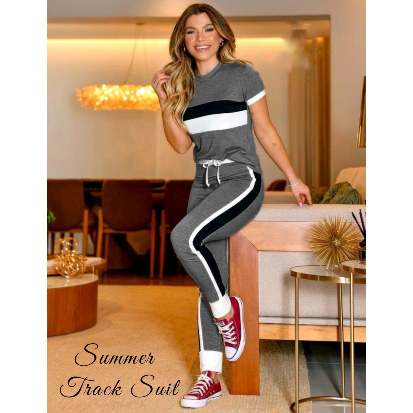 Stylish Double Panel Tracksuit For Girls - Soft & Comfortable Tshirts For Girls & Women