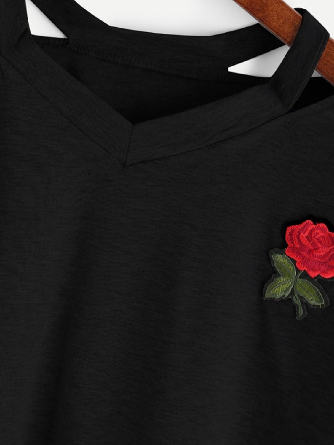 Trendy Women's Loose-Fit Crop Top with Printed Rose