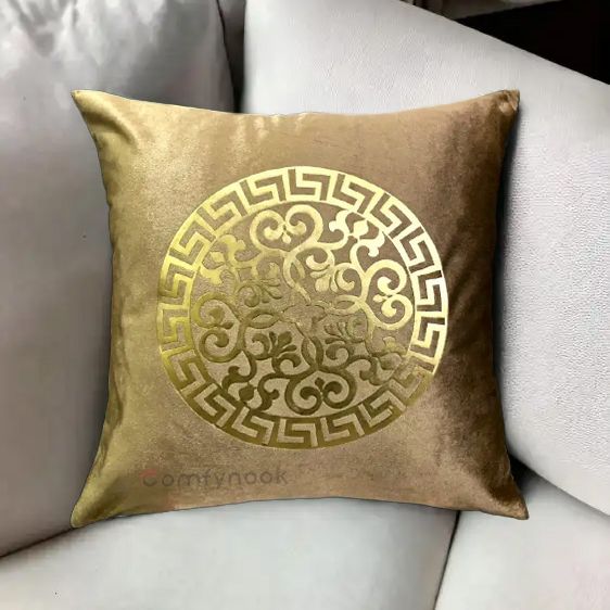 Elegant Velvet Cushion Covers With Laser-Cut Work, Smooth Silk Back Fabric with a Side Zip | Cushion | Decorative Cushion of Pakistan-16"x16"Inch