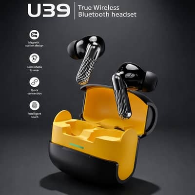 🔥 U39 Wireless Earbuds Bluetooth 5.0 TWS Earphones | Heavy Bass Sound | HD Voice Calls | Smart Touch Sensor | Portable Charging Case | Noise Cancelling | Sports & Gaming Earbuds for All Smartphones🔥