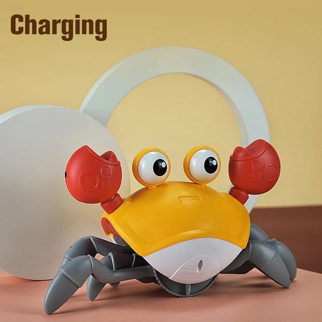 Dancing Crab Toy for Babies Crawling Interactive Escape Crabs Walking Dancing with Music Automatically Avoid Obstacles Toys Rechargeable With USB Cable - Best Gifts For Toddlers - Free Delivery - Crawling Toy
