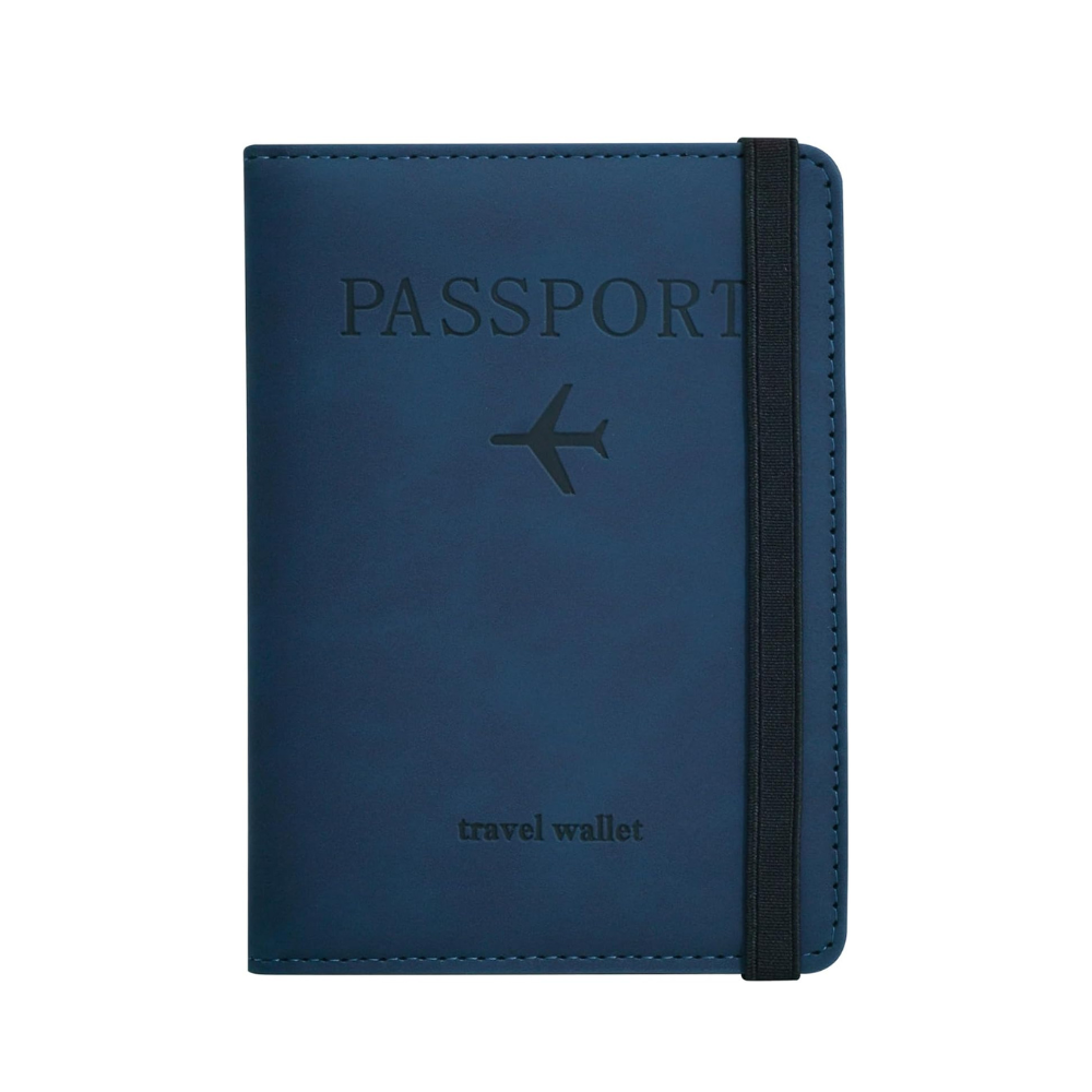 WOW PU Leather Passport Holder Cover Travel Wallet Organizer, Passport cover with RFID Blocking, PU Leather Travel Document Holder for Men & Women Travel Accessories