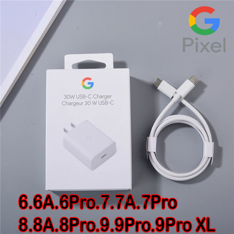 Google 30W USB Type-C Charger Adapter With Cable PD Fast Charging for Pixel 6/6A/6Pro/7/7A/7Pro/8/8A/8pro/9/9Pro/9Pro XL Rapid Support