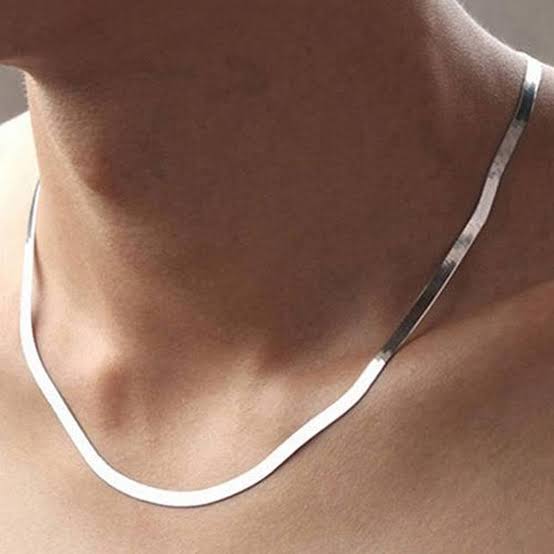 Silver Stainless Steel Italian Thin Cuban Chain For Men/Girls Neck