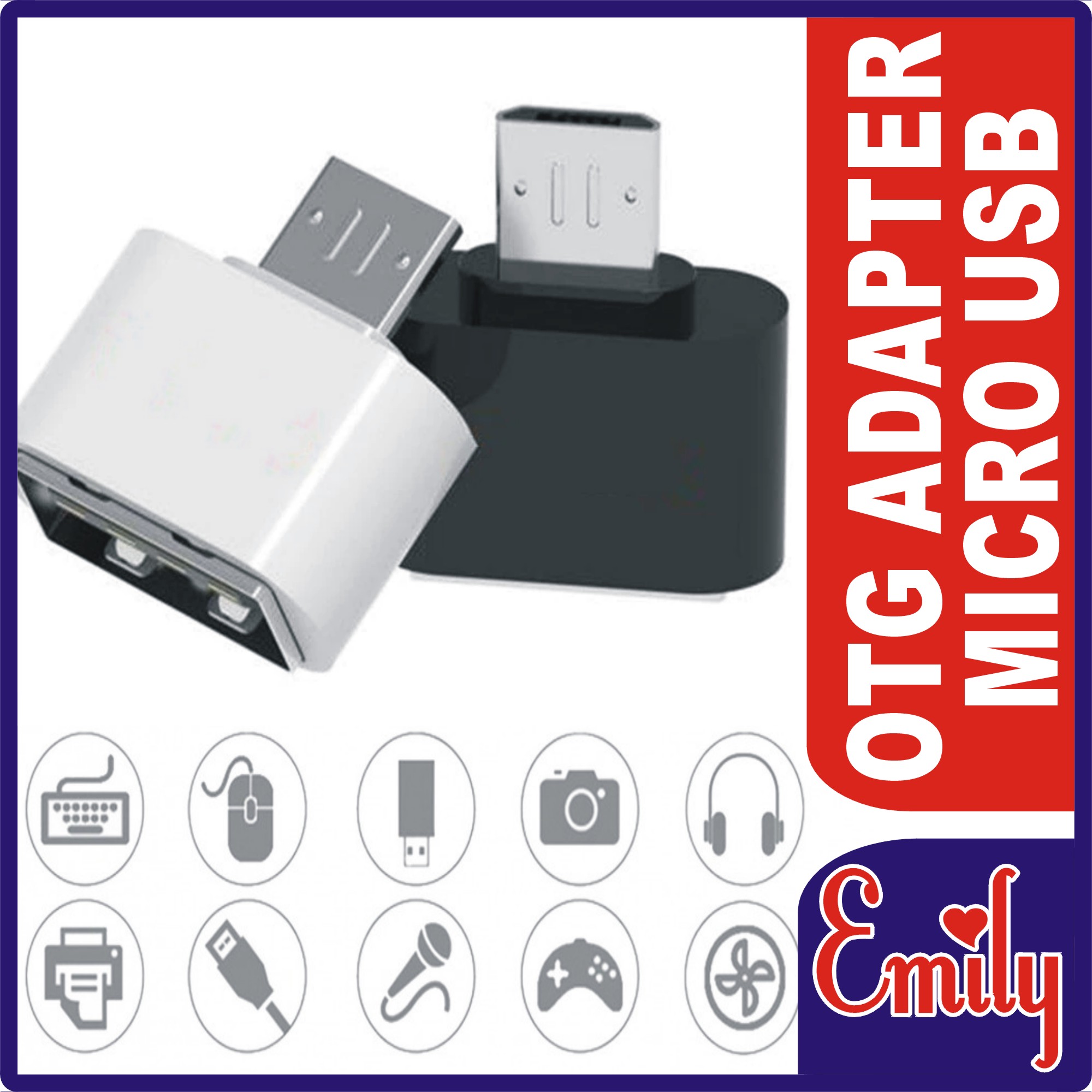 OTG ADAPTER Micro USB OTG  1 Side Female USB and Other Side Male Micro USB USB to Micro USB Connector Durable Material