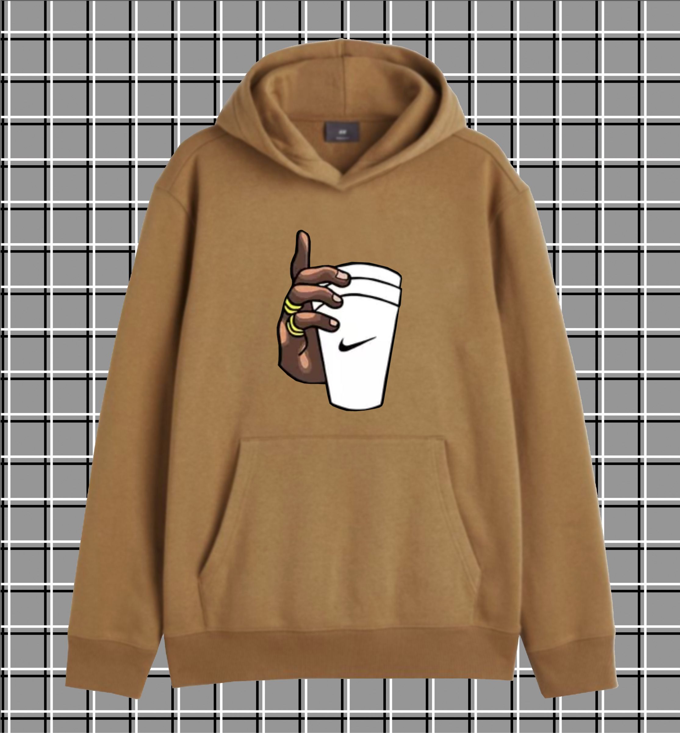Black printed premium quality kangroo hoodie for men and boys