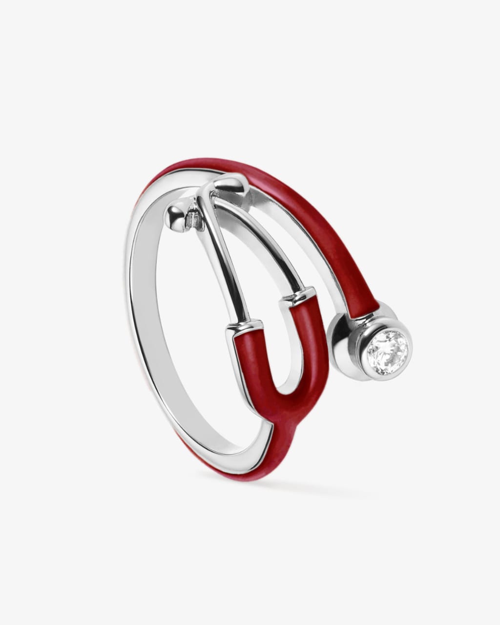Creative & Fashionable Stethoscope Ring for Girls and Women | Personalized Medical Equipment Enamel Ring | Doctor & Nurse Charm Jewelry | Birthstone Medicine Ring | Heartbeat RN Ring for Medical Students | Graduation & Birthday Gift Jewelry