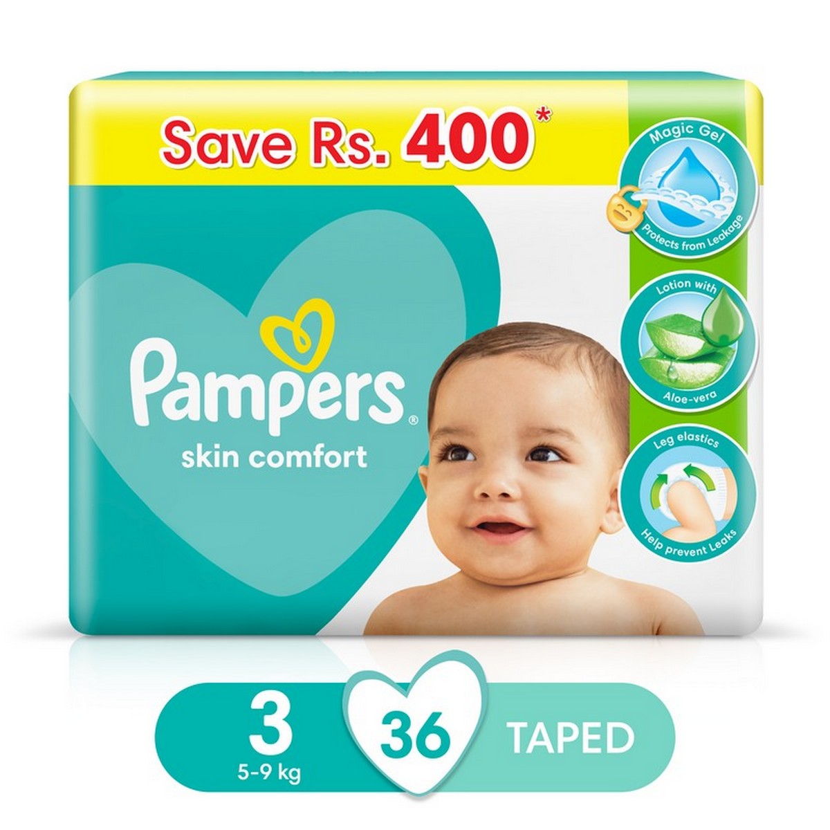 Pampers Baby Dry Diapers Medium Size 3, 36 Count