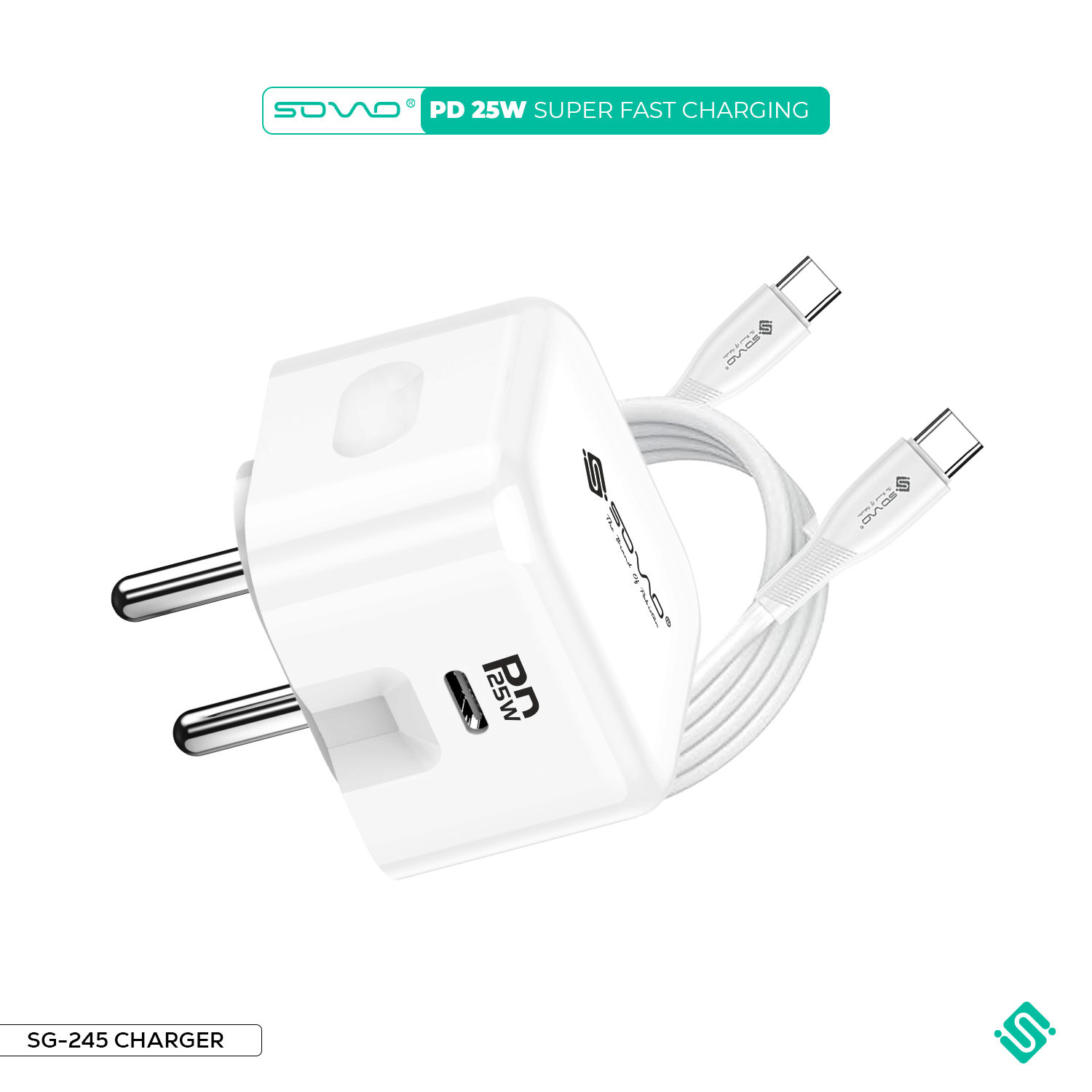 SOVO ELECTRO SG-245 PD 25W SUPERFAST CHARGER