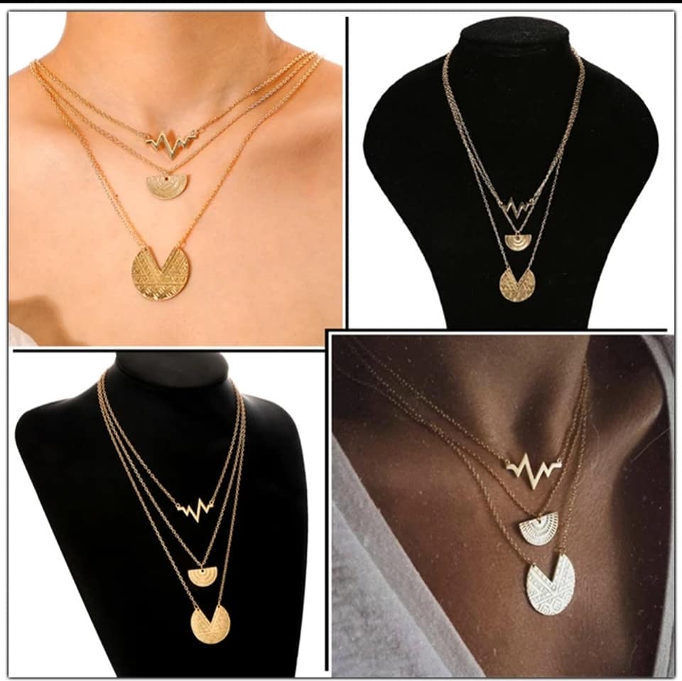 3 layers Gold Beautiful Necklace for 