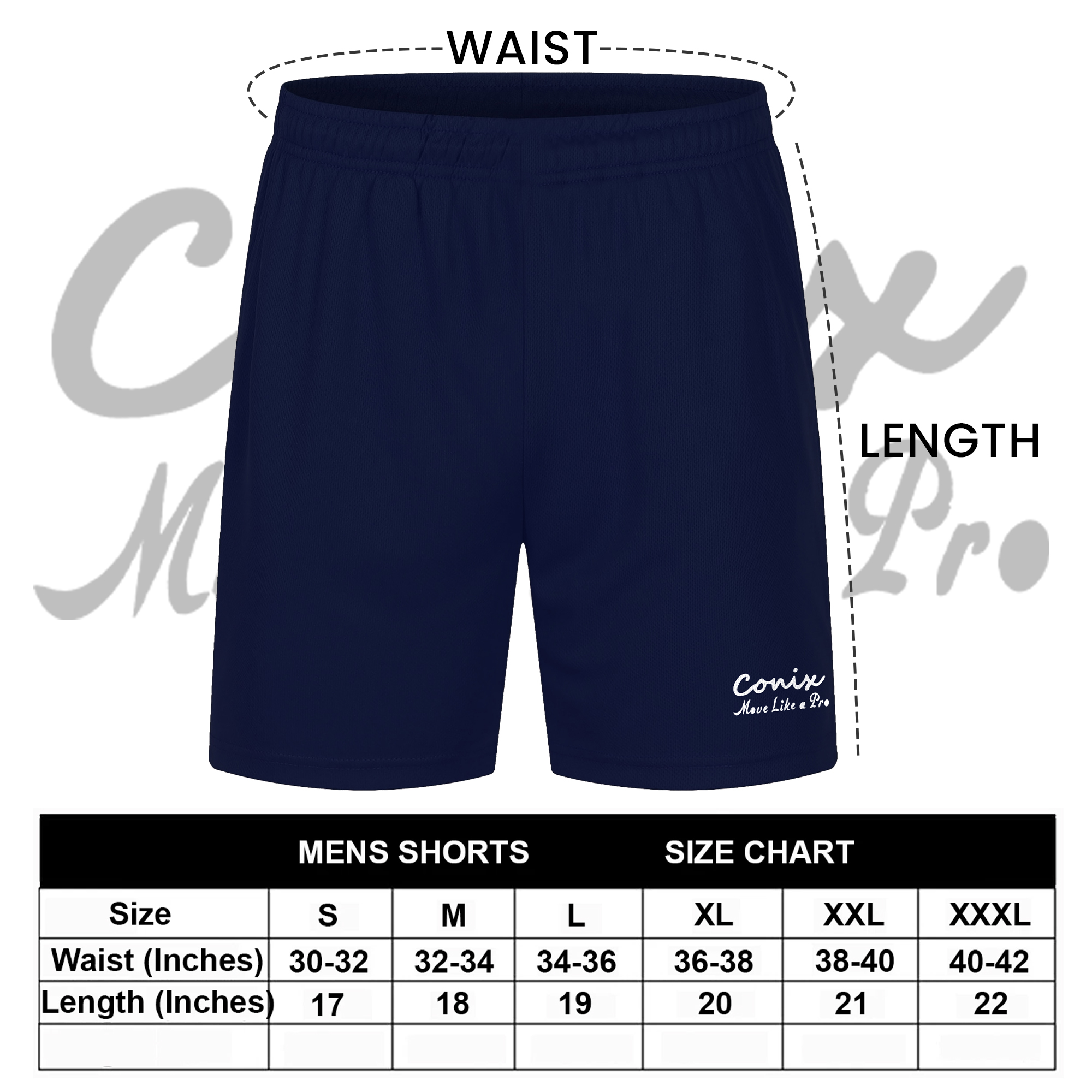 Conix Export Quality Sports Shorts | Mesh Quick-Dry Shorts for Football Cricket Gym Running | 8 Colors | S to XXXL | TradeCity.pk