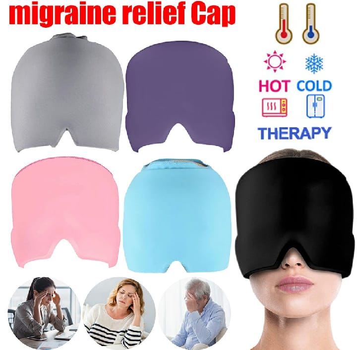 Migraine Relief Cap Therapy Headpack Gel Ice Cap Hot Cold Hat For Wrap Face Eye Mask Pressure Massage Health Care Sleep Tool Gel Ice Headache Migraine Relief Hat QUICK SLEEP: The headache hats for migraine cover your head and eyes, help
