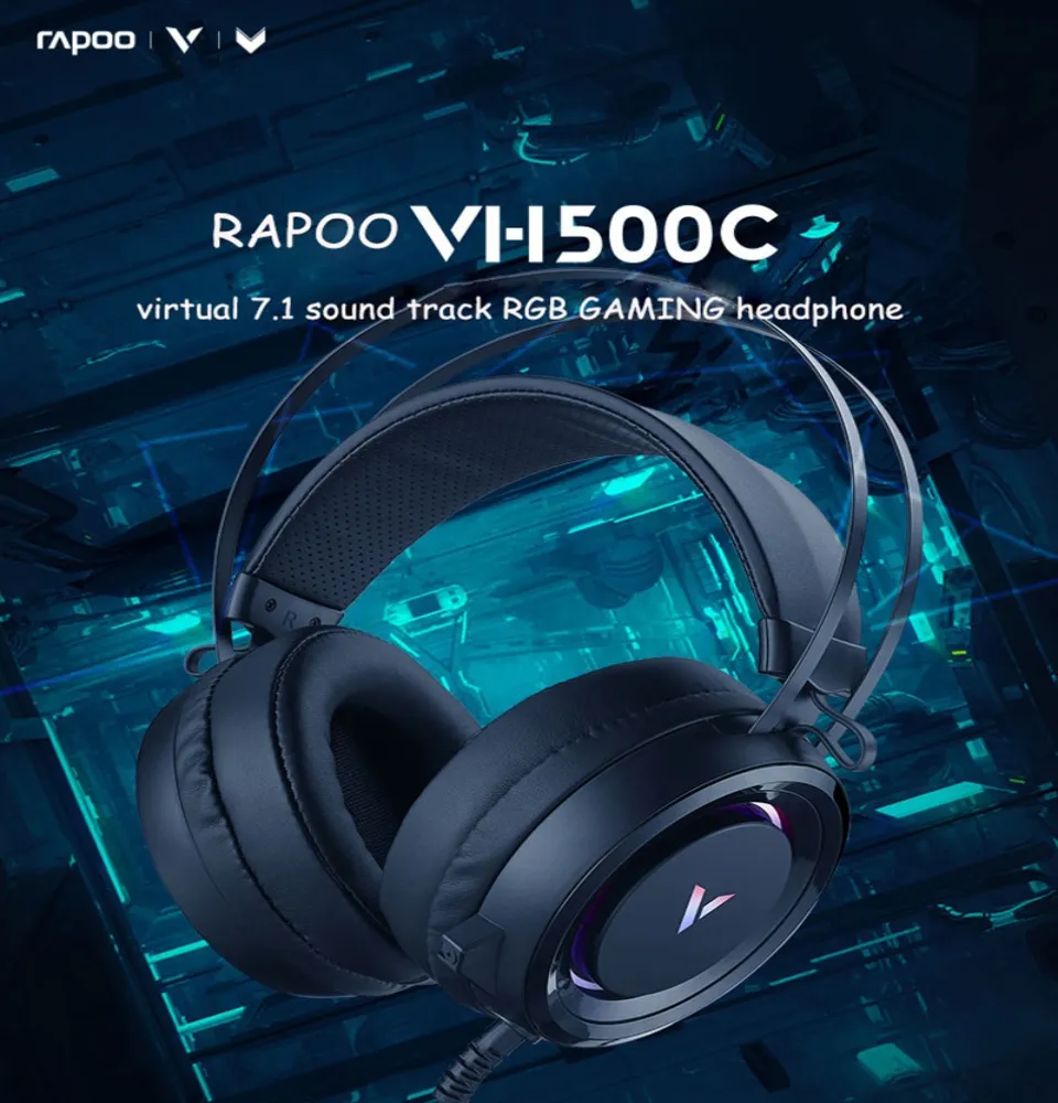 RAPOO VH500C Wired USB RGB Gaming Headphones 7.1 Channel Headset with Short Microphone 12 bbb69b21f544dc87180f0af87e0129f3