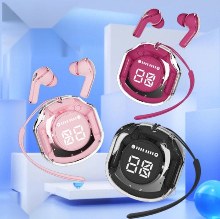 Air buds Transparent Air39 Bluetooth Round Drawer TWS Fully WATER prof Earphones Wireless Earbuds ENC Noise Reduction Headsets LED Display Sport Headphones Round Drawer Type Charging Case Best Wireless Airbuds Environmental Touch Control Earbu