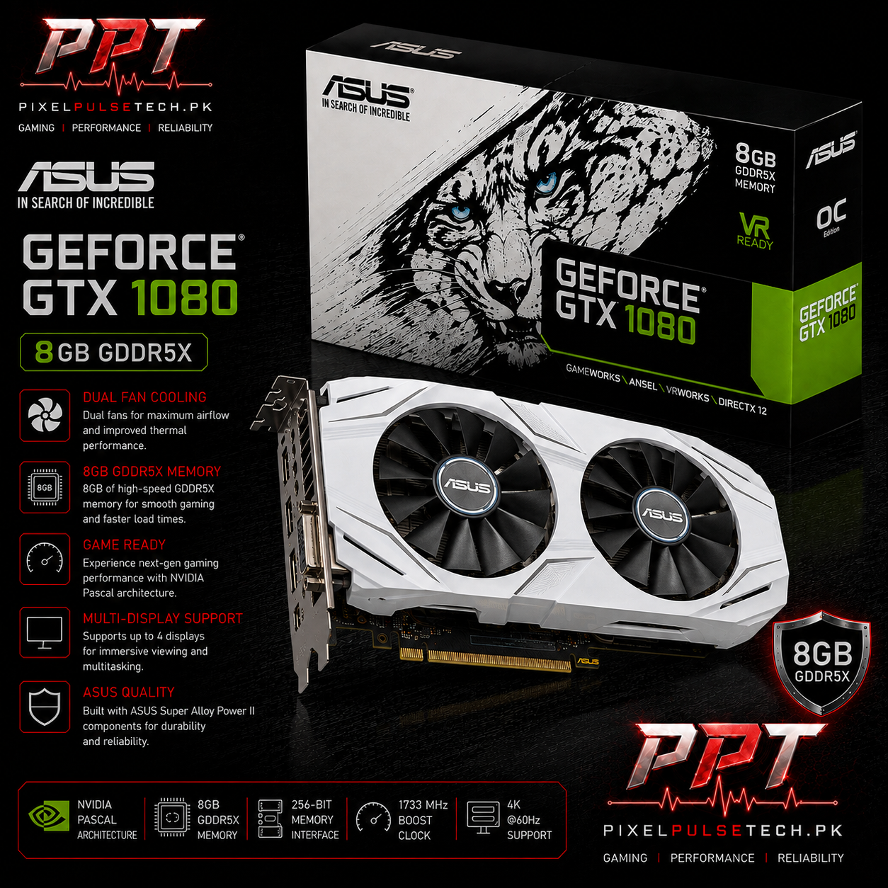 Gtx 1080 8GB 256Bit GDDR5 Graphic Card– PixelsPulseTech.pk