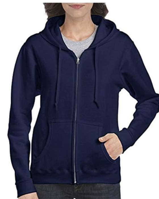 BLACK N WHITE GARMENTS 11.11 Navy Blue Zipper Hoodie For Women