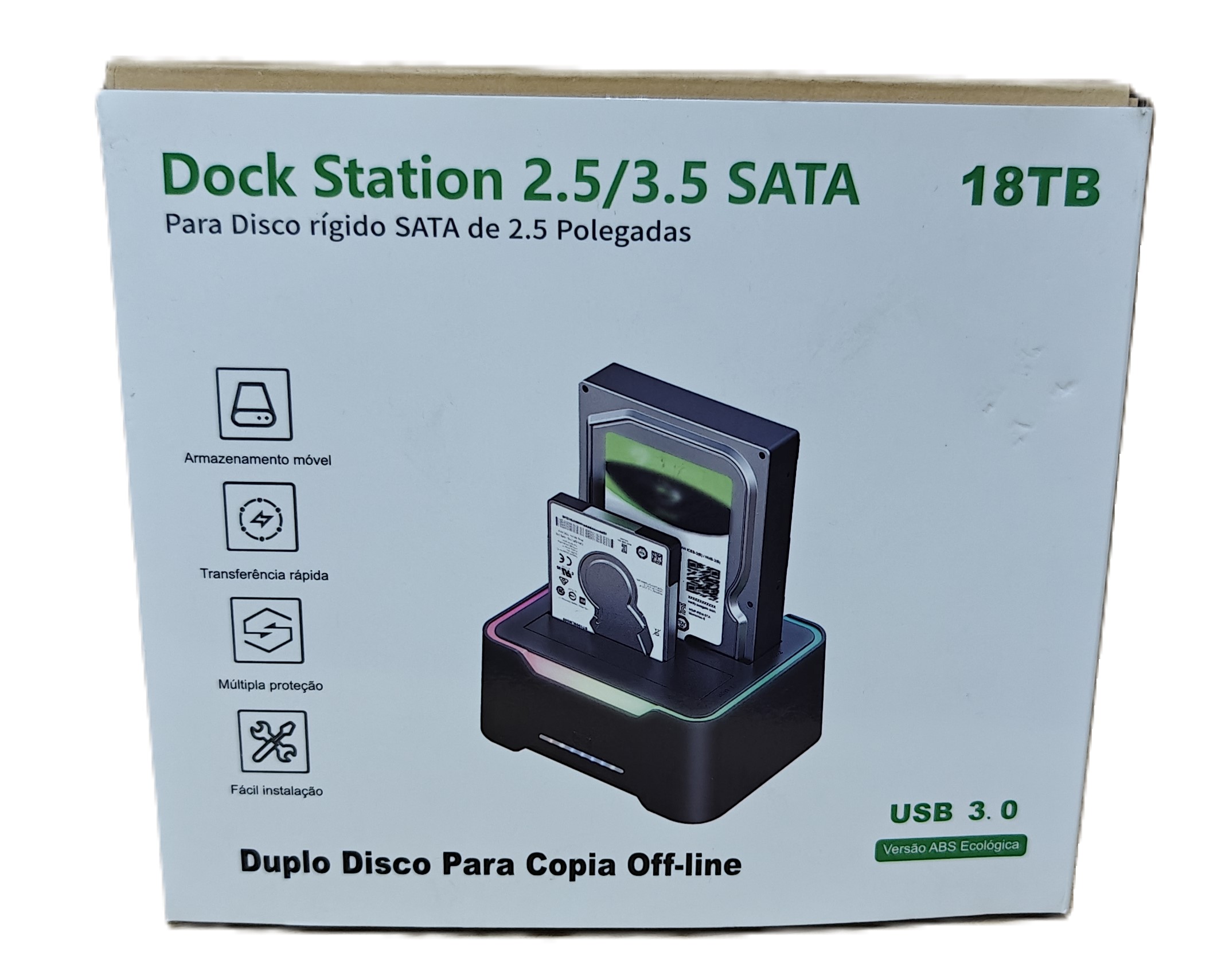 HDD SSD SATA Dual Docking Station / 5 Gbps USB 3.1 / Dual 2.5" inch External Hard Drive Enclosure / Case / Box / High Speed / RGB / Portable / Easy / Mobile OTG / Laptop / PC