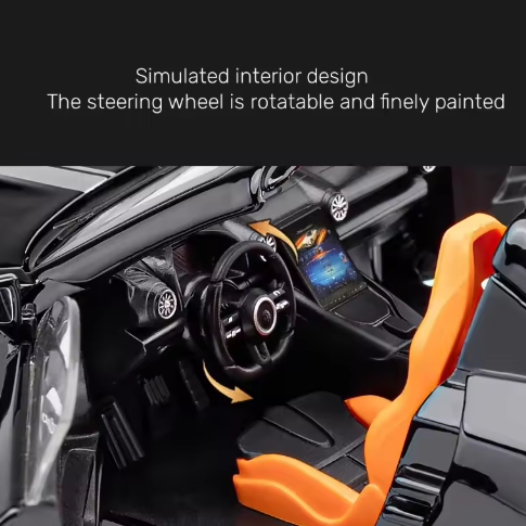 1:24 Scale Collectible Benz SL63 AMG Diecast Model Car, Zinc Alloy Pull Back Cabriolet Toy Car with Lights and Sounds, Convertible Vehicle Door for Adult Boys Girls view 8