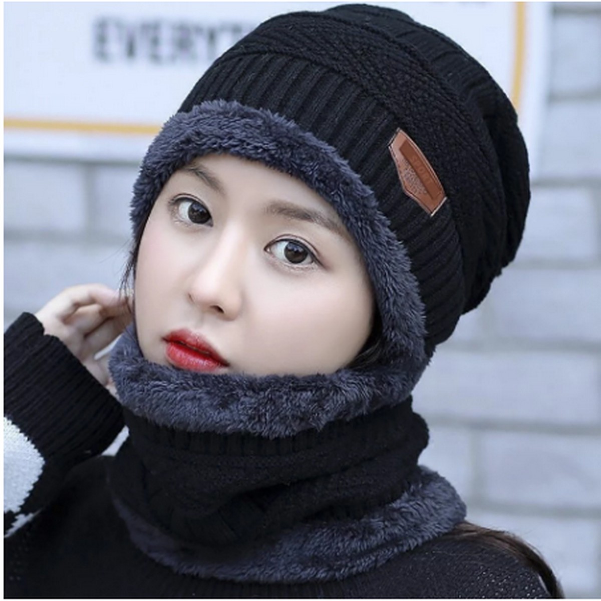 GIRLS Beanie Cap Neck Warmer Beanie 