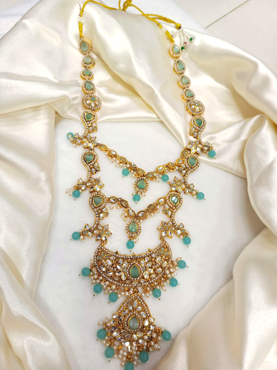 Long Mala With Kundan and Pearl work Beautifull and decent Design with different colour options