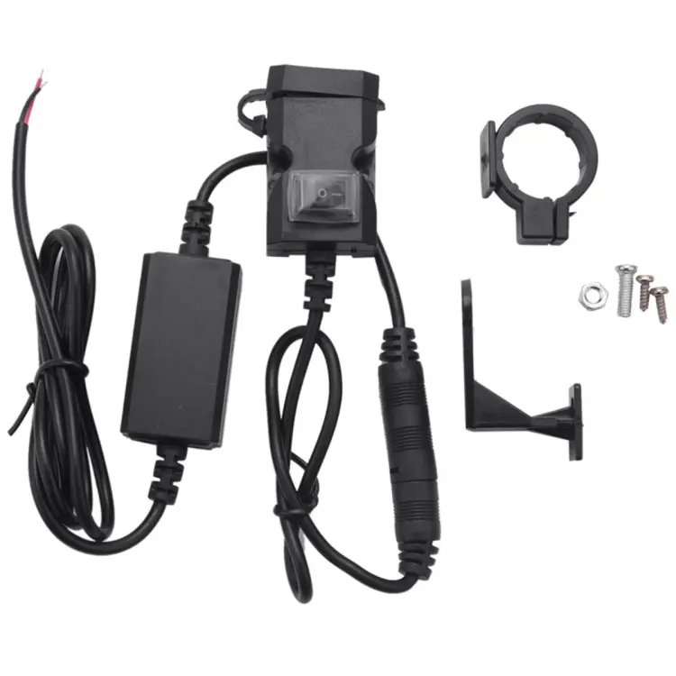 12V Waterproof Motorcycle Dual-USB Charger Socket Adapter