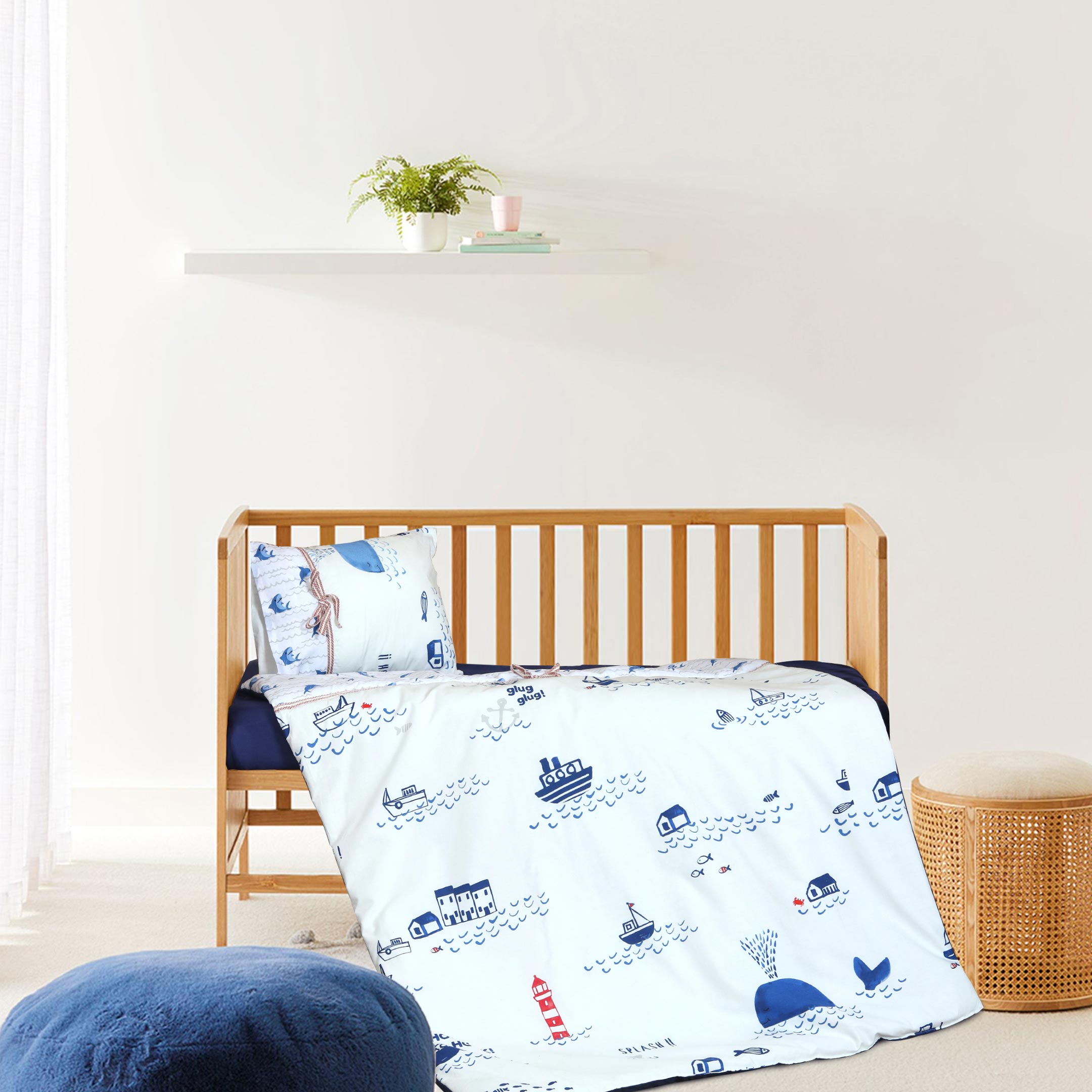 Shark in the Sea Baby Cot Set Daraz.pk