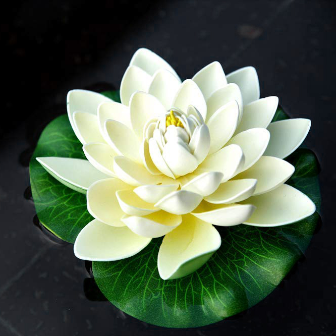 6 Pack Plastic Floating Artificial Lotus Flowers For Outdoor Garden