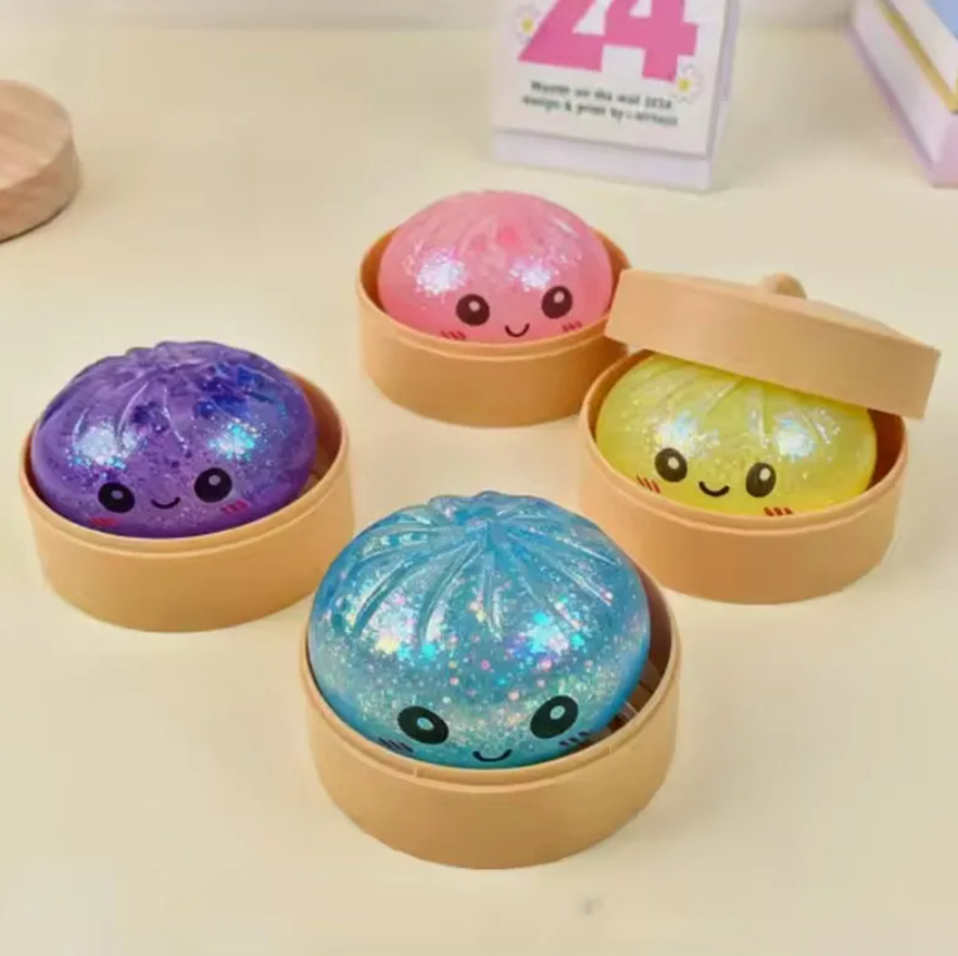 Dumpling Squishy Sensory Squeeze Toy – Soft Stress Relief Fidget Toy | Cute Kawaii Anti-Stress Squeeze Toy