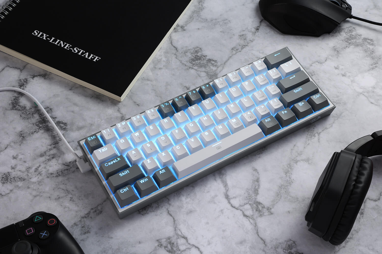 Redragon K617 Fizz 60% Wired RGB Mechanical Gaming Keyboard White Grey 61 Keys Hot-Swap Compact Mechanical Keyboard Linear Red Switch 21 bc040d1ed5de3a6dbee2fb5923729c06