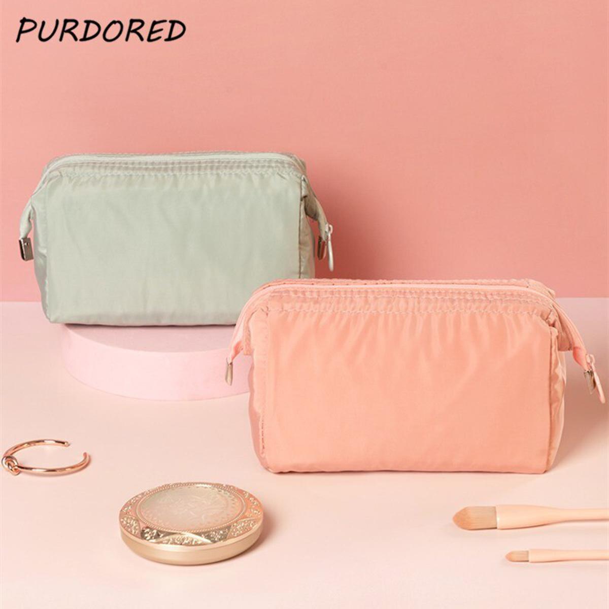 PURDORED 1 Pc Women Cosmetic Bag Mini Makeup Bag Travel Small Make Up Pouch  Lipstick Organizer Trousse Maquillage