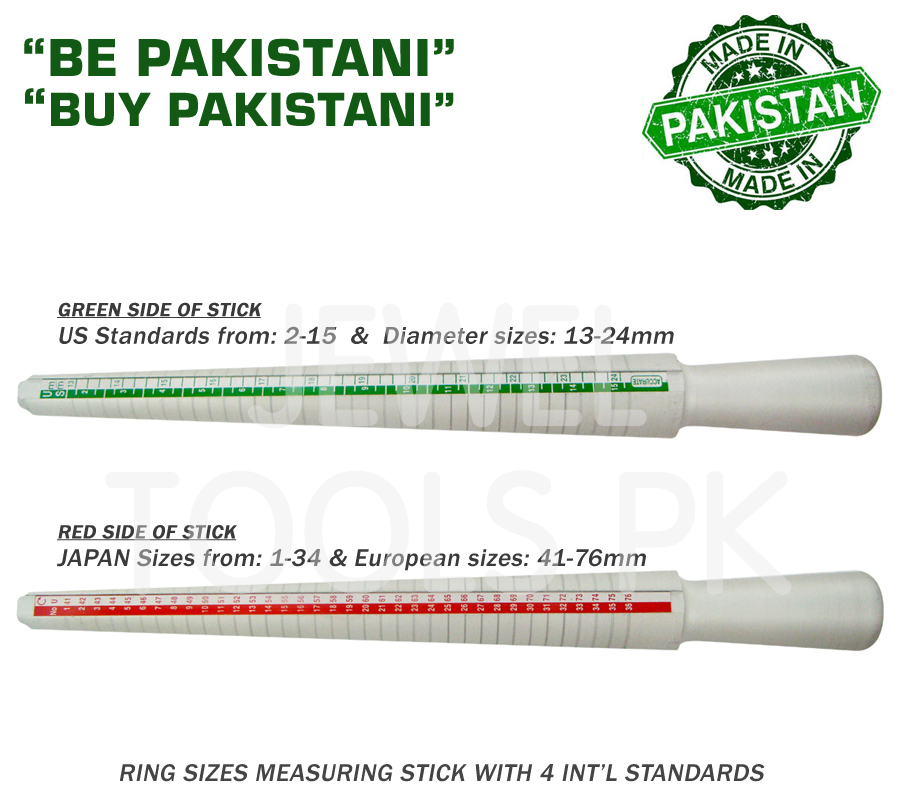 Silver Metal Ring Sizer Sizing Stick Gauge Guage Finger Size