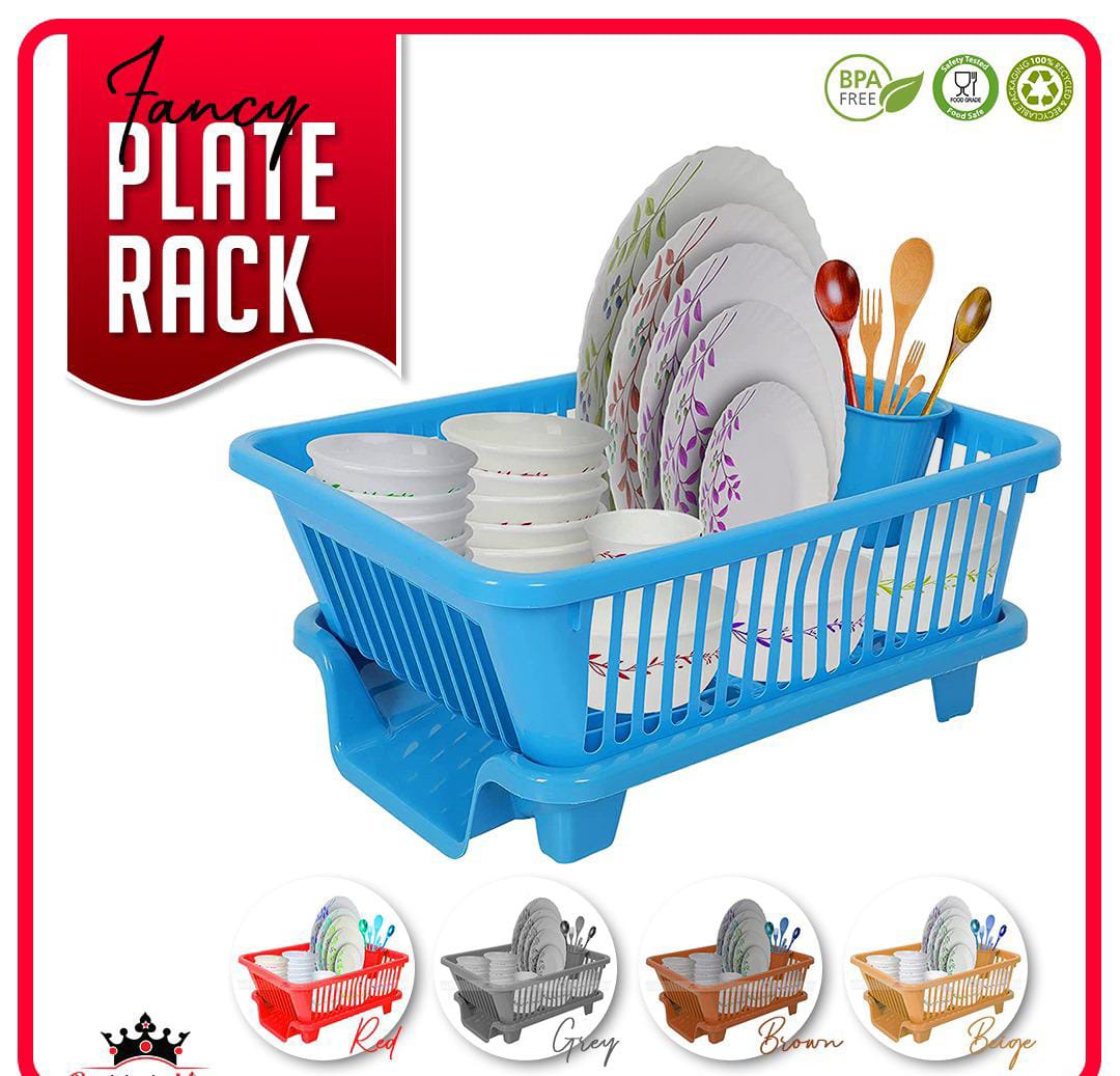 Fancy Plate Rack 3-in-1 Durable Plastic Kitchen Sink Dish Rack ...