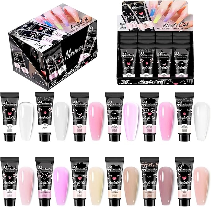 1 PC polygel Nail Tube 15ml Poly Nails Extension Gel– Professional Acrylic Nail Builder Gel Kit, UV LED Nail Gel Acrylic Nails Gel Art Gel for Salon & Home
