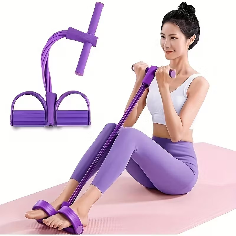Pull Reducer Resistance Training Bands Tummy Trimmer Bally Fat Burner Body Exerciser Weight Loss Home Gym Home Workout Arm Muscle Builder Double Pull Rope Body Trimmer Pedal Exerciser Yoga Crossfit Exercise Arm Exercise Tummy Body Building Training Unisex