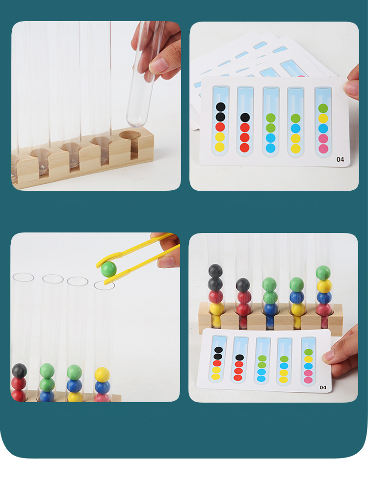 Clip Beads Test Tube Toys For Children Logic Concentration Fine Motor Training Game Montessori Teaching Aids Educational Toy